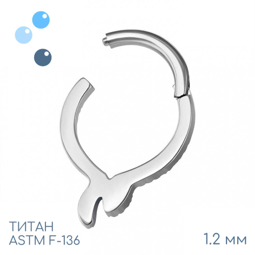 Кольцо-кликер Snake 1.2 мм (16 G) фото 2